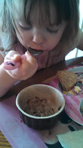 Lily enjoying her ice cream