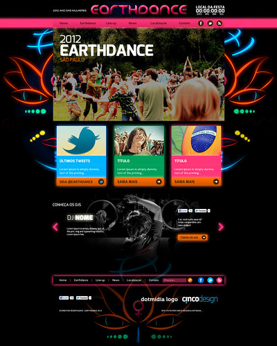Layout site - Earthdance by chambe.com.br