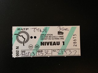 Receipt for fine on Paris Metro.