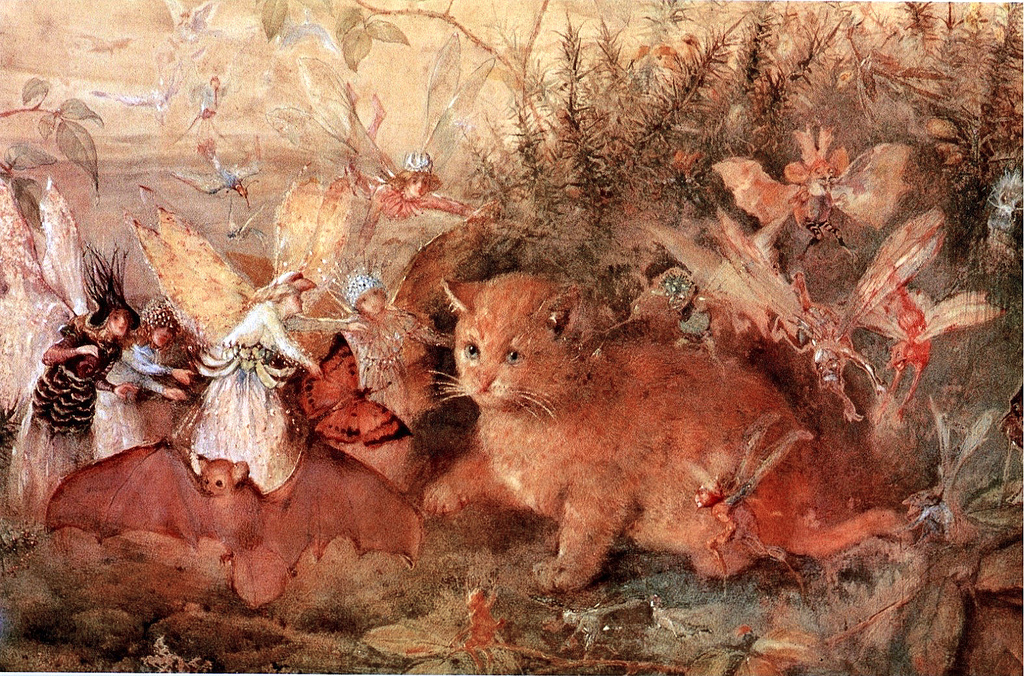 Cat among the Fairies by John Anster Christian Fitzgerald (1819 - 1906)