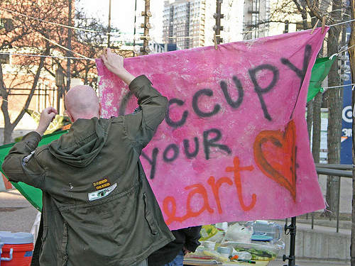 Photo: Alan Wilfahrt. Occupy Minneapolis retakes the park. 