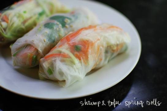 shrimp and tofu spring rolls