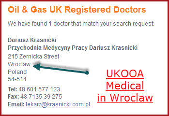 Oil & Gas UK registered  doctor