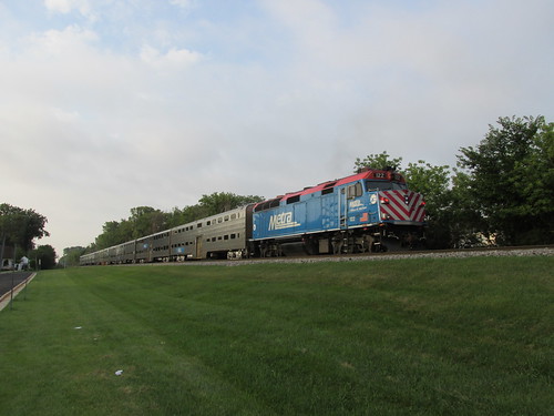 Southbound early morning Metra local commuter train departing from Glenview Illinois.  August 2013. by Eddie from Chicago