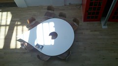 "Check-in" shaped conference table @ Foursquare HQ by Guzilla