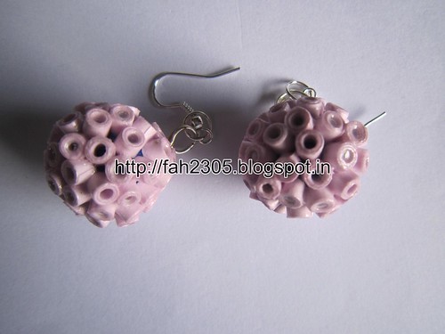 Handmade Jewelry - Paper Quilling Bead Globe Earrings (Vertical Beads) (2) by fah2305