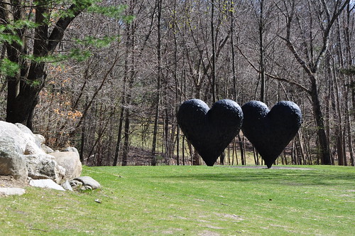Two hearts in a park