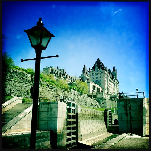 The Chateau and the Rideau Canal locks