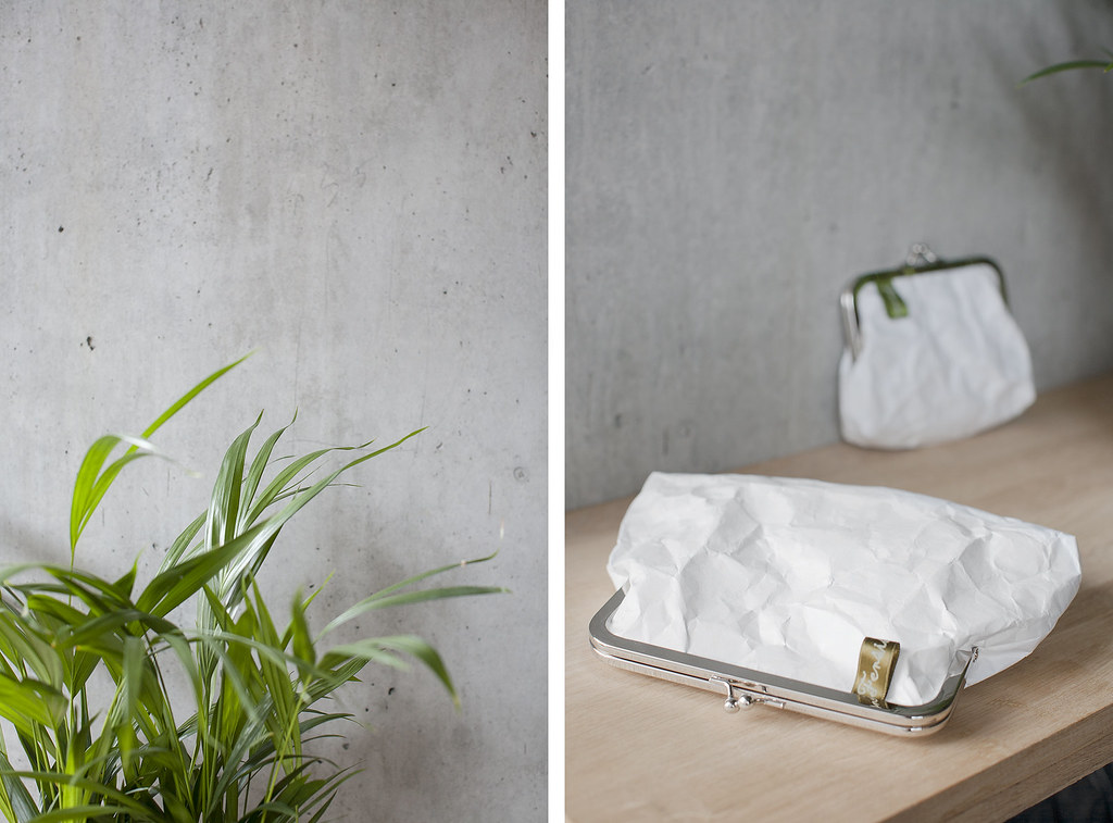 fensismensi paper purse bag tyvek concrete minimalist paper fashion