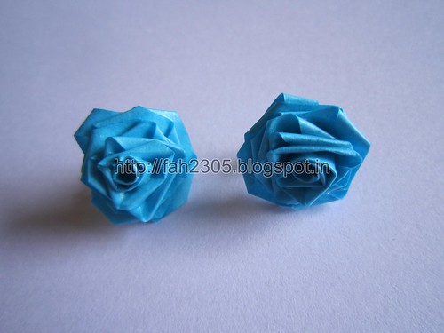 Handmade Jewelry - Paper Rose Earrings (Light Blue) (1) by fah2305