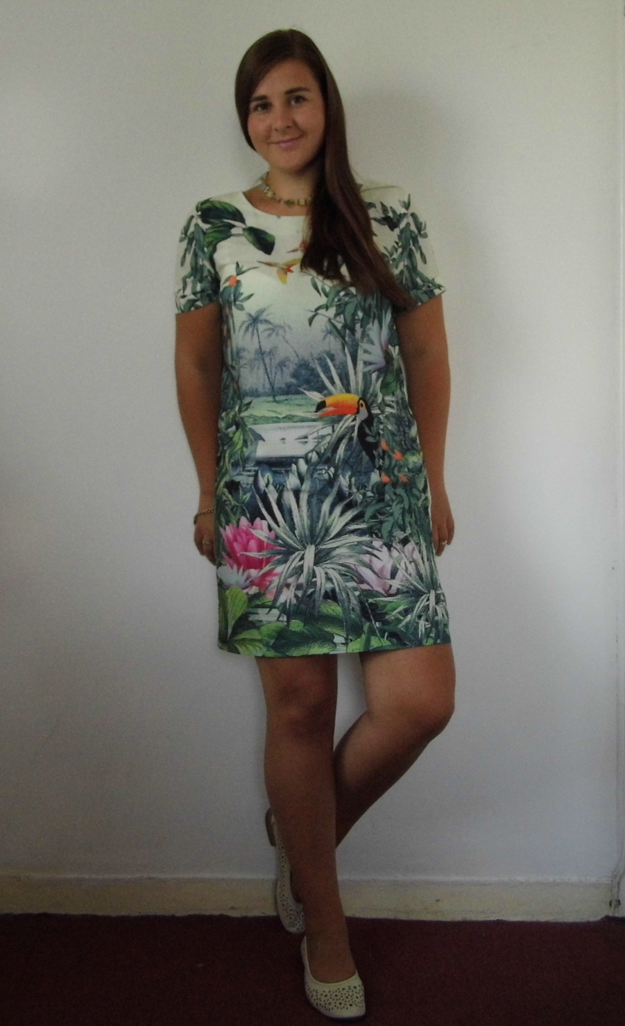 H&M Tropical Print Shift dress