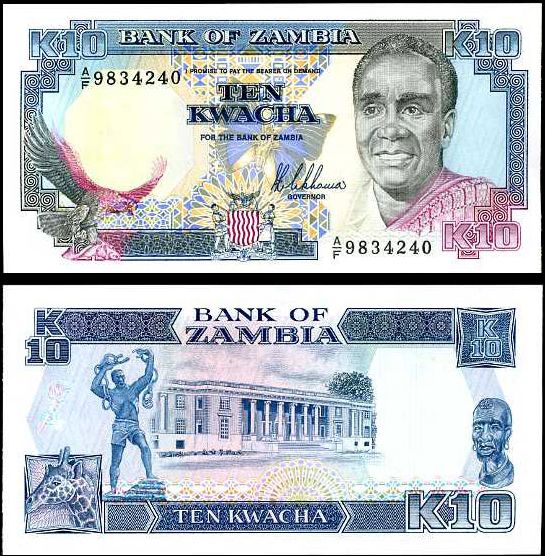 10 Kwacha Zambia 1989-91, Pick 31