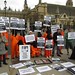 Andy Worthington joins the "Free Shaker Aamer" protest in London, April 2012