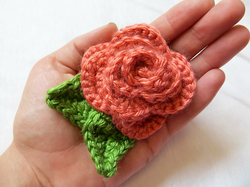 Crochet Rose in Hand