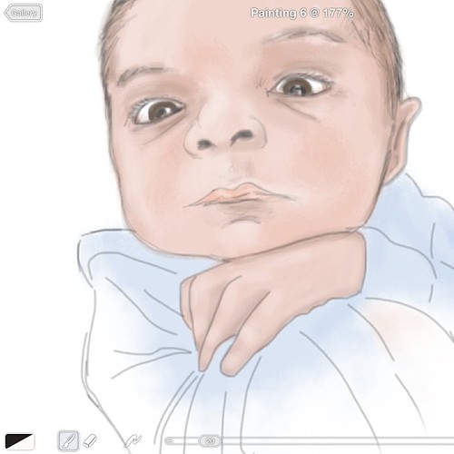 Baby AJ sketch on iPad
