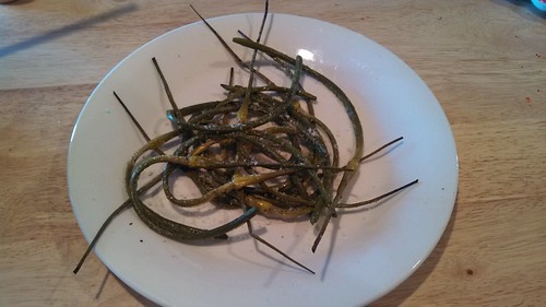 Roasted garlic scapes
