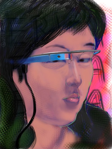 iPad Portrait of Erica Yamada at Breaking Glass Hackathon Today at Citizen Space by DNSF David Newman