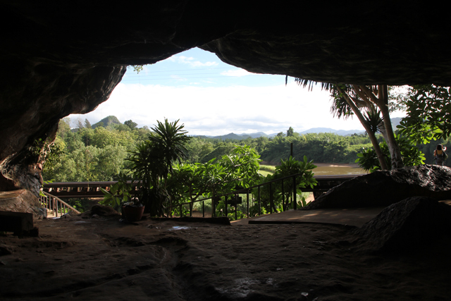 View out of the cave at Tham Kra Sae