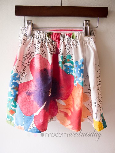 Ikea-print-flat-panel-skirt-gathered-back