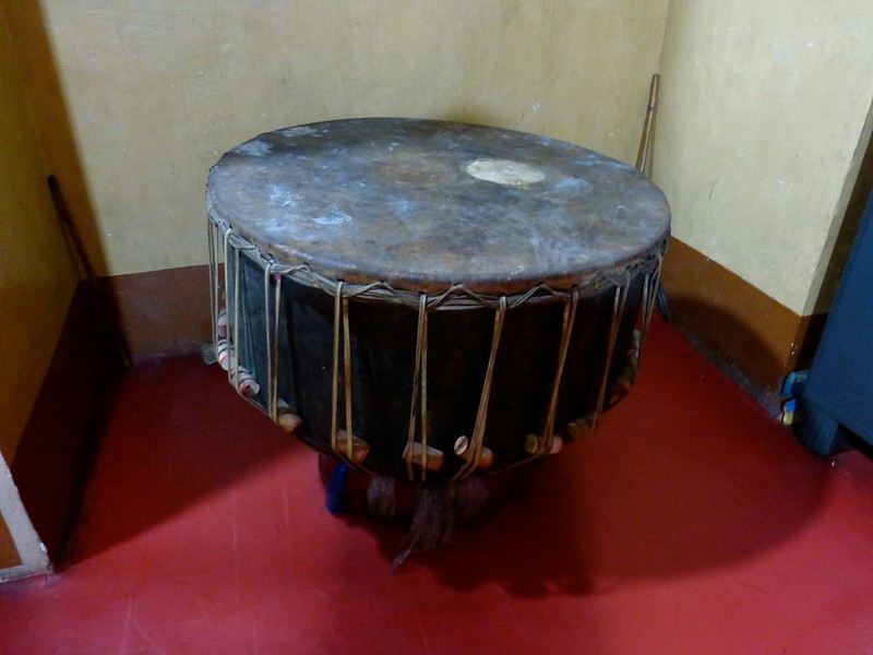 Durgadi Fort - Large drum in the Durga temple