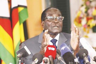 President of the Republic of Zimbabwe Robert Mugabe at a press conference on July 30, 2013. The national elections were scheduled for the next day. by Pan-African News Wire File Photos