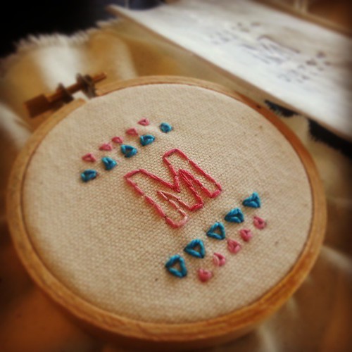 Learning embroidery with Lindsay at @Kollaborra! Thanks so much, super fun #DIY! #txsc13