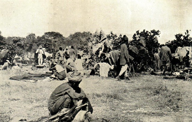 29. Indian Army 29th Punjabi sepoys resting after the Soko-Nassai battle, March 1916