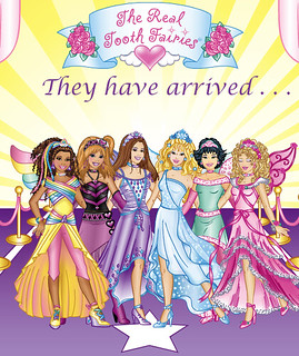 A bunch of pretty princesses stand under text reading "tooth fairy"