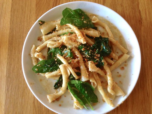 Strozzapreti with spinach and preserved lemon jake