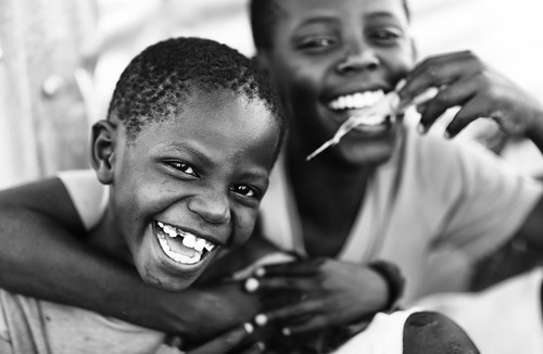 Kenya, happy orphans on Mfangano  Island, Lake Victoria