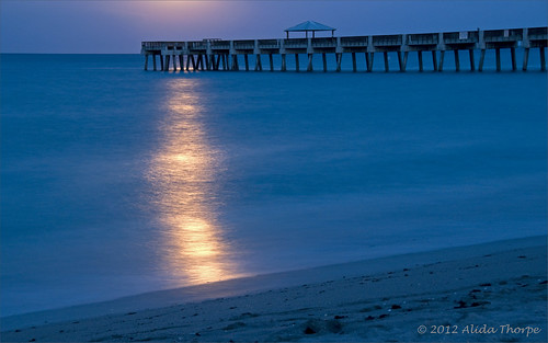 moonlite pier by Alida's Photos