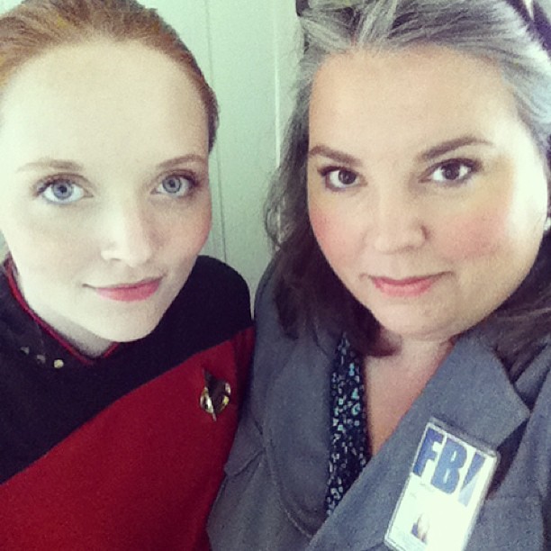 Lt. Commander Olivia and FBI Special Agent Bradstreet, reporting for #PortCon #geeks #unschooling #TNG