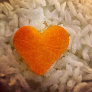 I found this cute heart in my yummy  Thai curry.