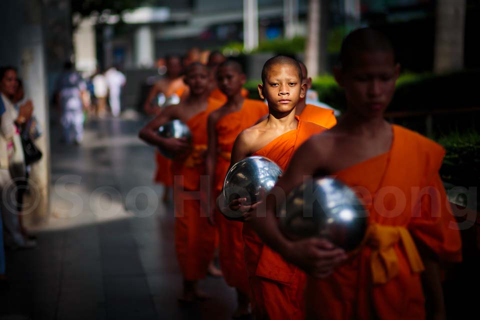 Alms offering to 10,000 monks in homage to the Triple Gem @ Bangkok, Thailand