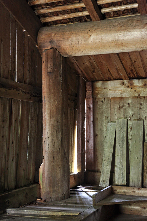 roof support inside Naay I'waans, Chief Son-i-Hat Whale House, Kasaan, Alaska