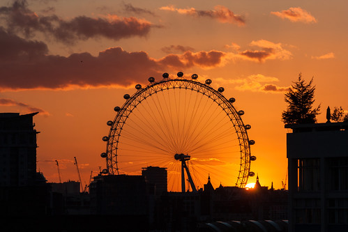 London Eye and sunset