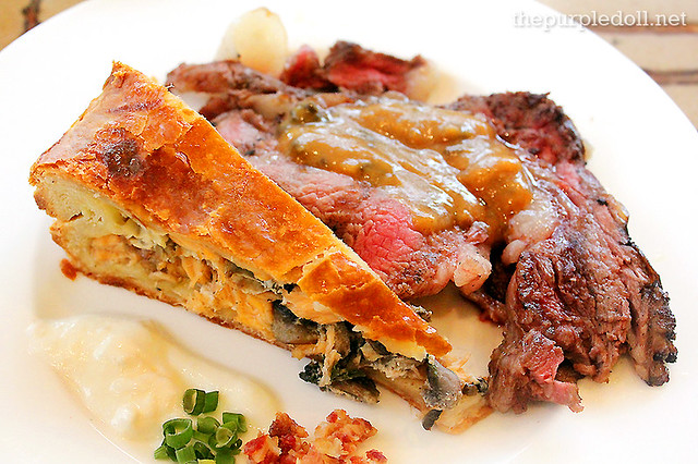 Salmon Quiche and Roast Beef