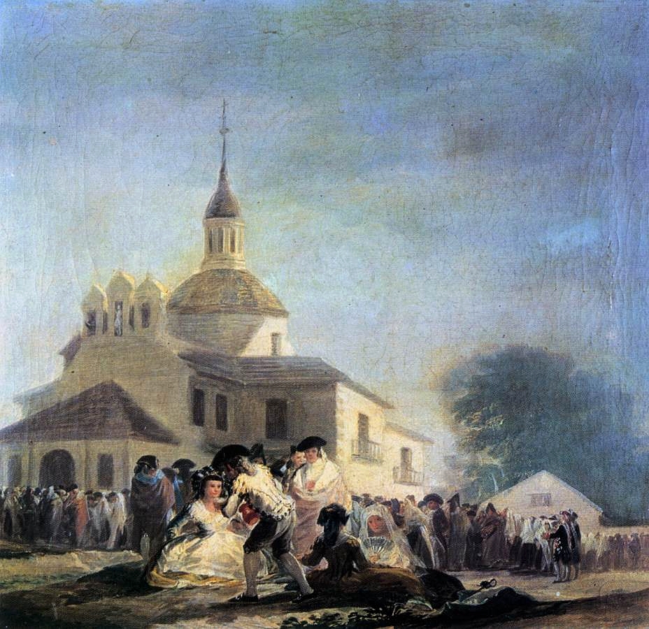 Fiesta en la ermita de san Isidro. Francisco de Goya. Óleo sobre lienzo. 1788