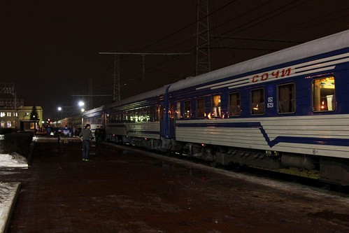 Our train changing direction at Тула (Tula), due to the dead end station
