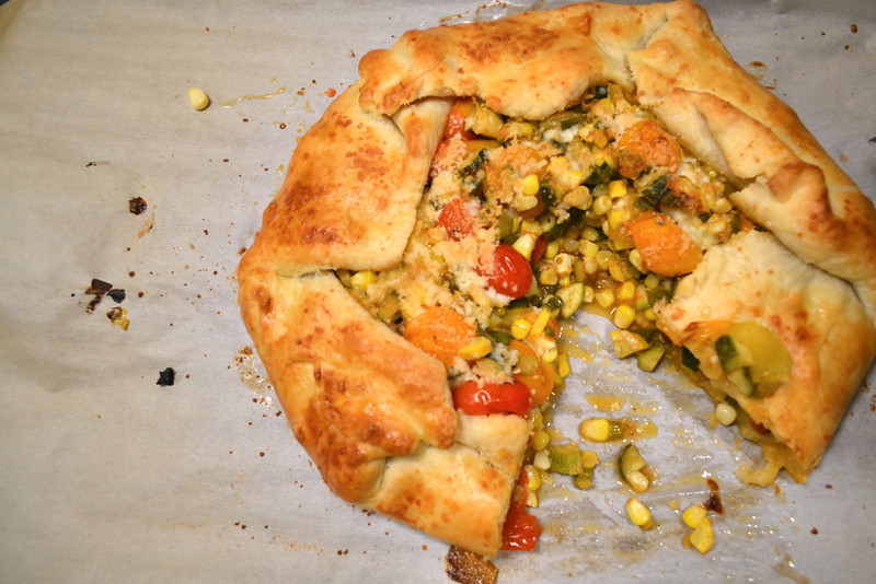 tomato, zucchini, and corn galette | things i made today