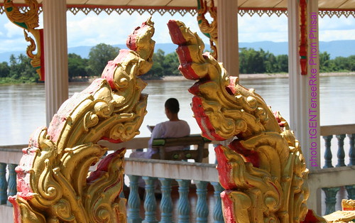 Meditation time in temple Wat Luang by tGenteneeRke along the Mekong river