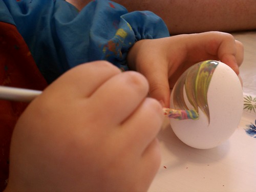 Painting easter eggs