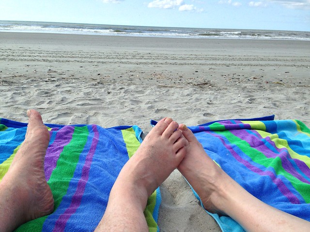 Toes on Folly Beach