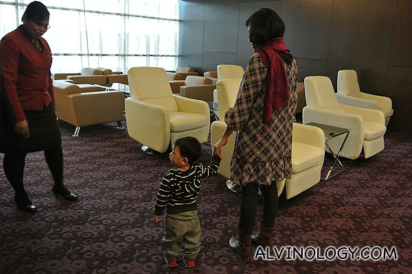 Asher exploring the lounge with mummy 