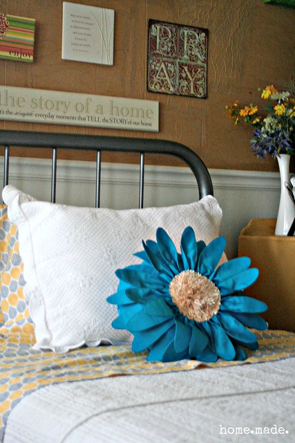 home.made. Turquoise and Yellow Bedroom