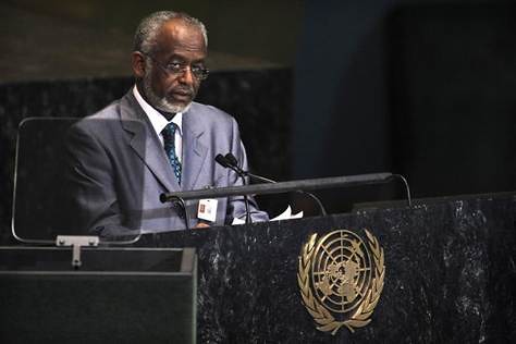 Republic of Sudan Foreign Minister Ali Ahmed Karti addressing the United Nations General Assembly. He criticized the United States for refusing a visa to President Omar Hassan al-Bashir. by Pan-African News Wire File Photos