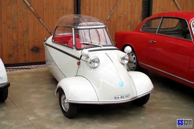 The Messerschmitt Kabinenroller Cabin Scooter was a threewheeled bubble 