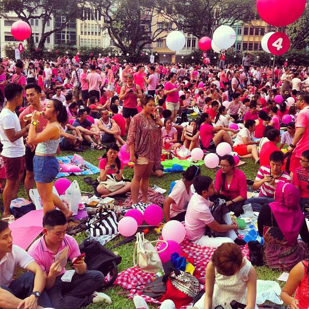 Hong Lim Park  turned a sea of pink during Pink Dot 2013. #iseefreedom 