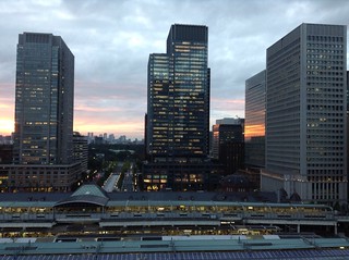 Night falls in Tokyo