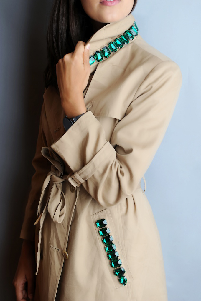 DIY Burberry Inspired Jewelled Trench